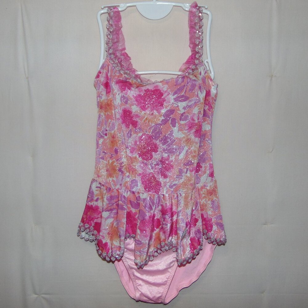 Fina Pink Flowers Skirted Leotard LA